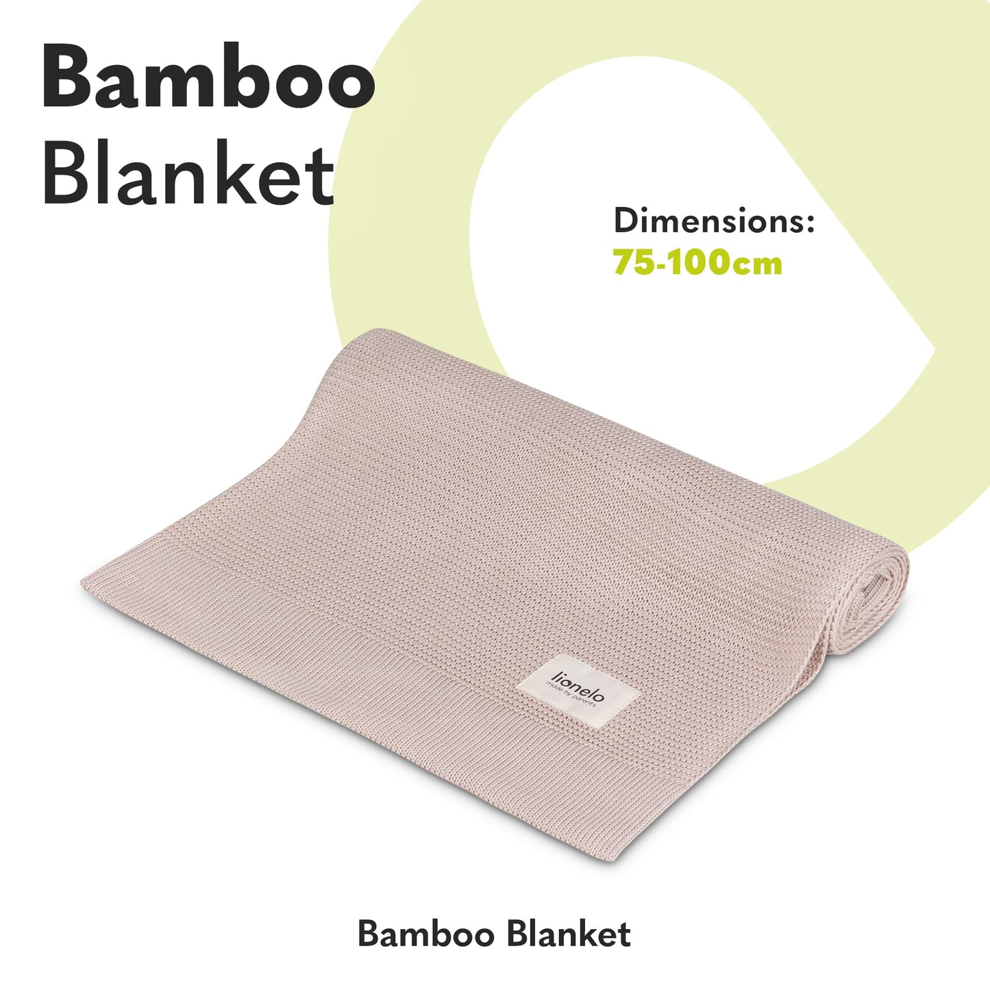 Lionelo bambusest beebitekk 100×75 cm, 100% puuvill, antibakteriaalne ja hüpoallergeenne, beež