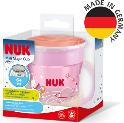 NUK Mini Magic Cup 360° joogitass silikoonist, 160 ml – roosa, helendav