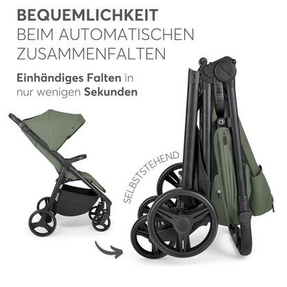 Kikkaboo reisikäru Urban, roheline, alates sünnist kuni 22 kg, kokkupandav, lamamisasendiga