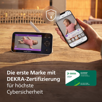 AVENT Premium Connected -itkuhälytin kameralla SCD973/26, valkoinen