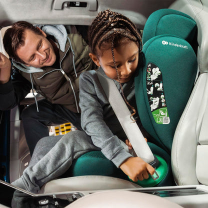 Kinderkraft JUNIOR FIX 2 PRO turvatool 100–150 cm, roosa, ISOFIX ja turvavööga kinnitatav