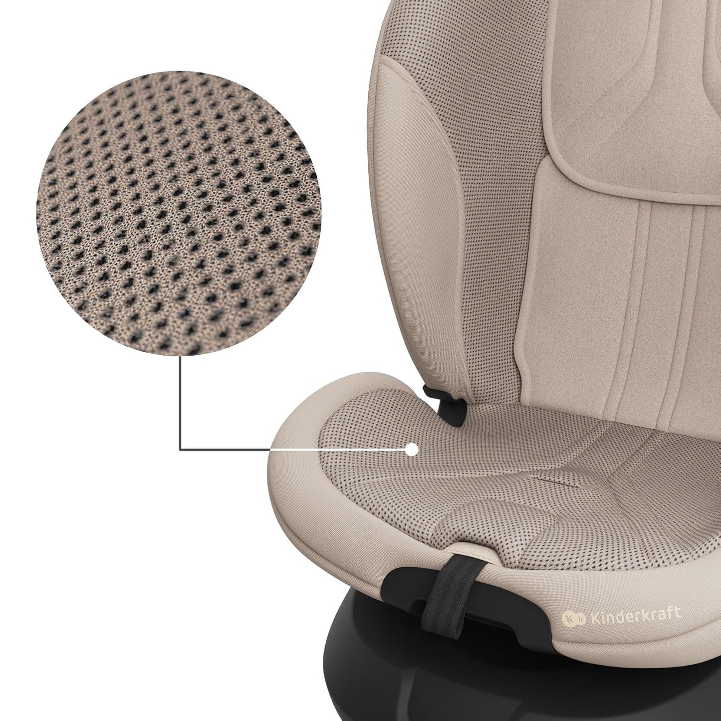 Kinderkraft I-GROW 2 PRO turvatool 0-36 kg, i-Size 40-150 cm, 360° pööratav, beež