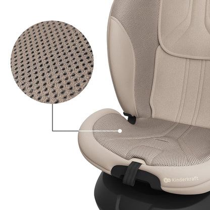 Kinderkraft I-GROW 2 PRO turvatool 0-36 kg, i-Size 40-150 cm, 360° pööratav, beež
