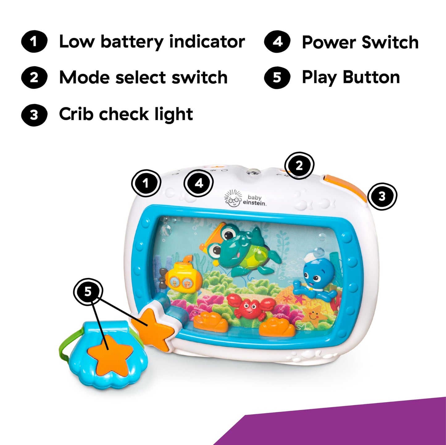 Baby Einstein Sea Dreams akvaarium muusikaline öölamp ja voodimänguasi beebidele