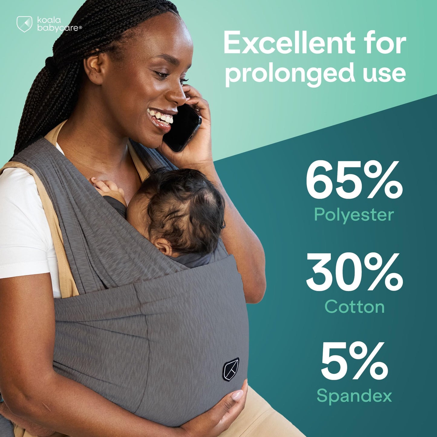 Koala Babycare kandelina, lihtsasti selgapandav, kuni 10 kg (antratsiit)