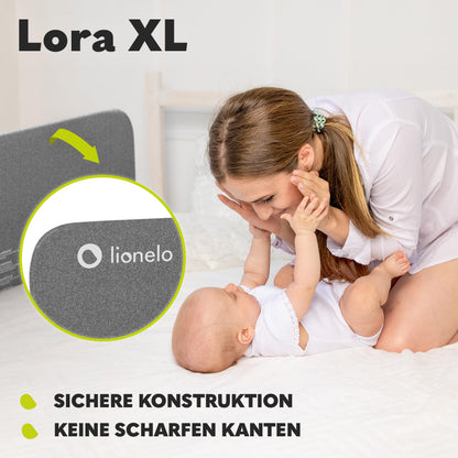 Lionelo Lora XL sängynlaita, harmaa, 45 x 150 cm