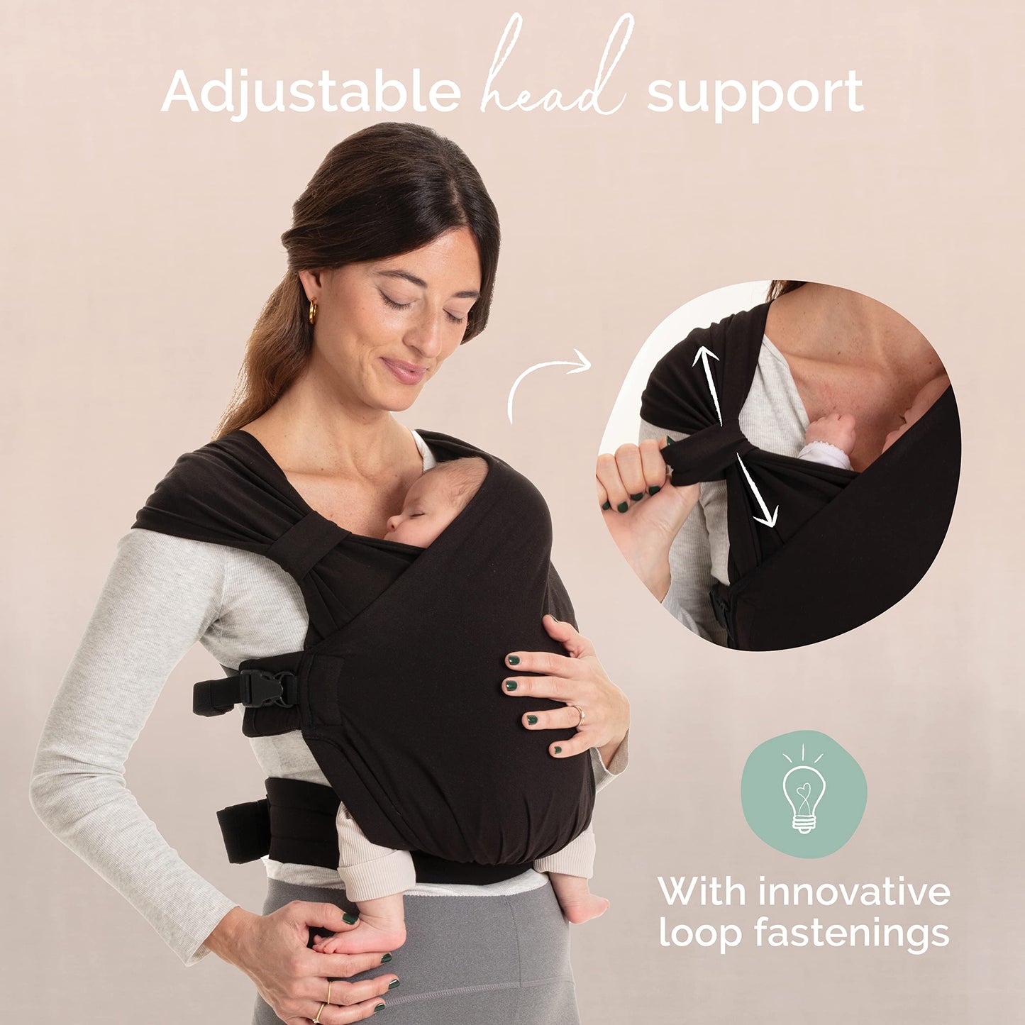Boba Bliss eelseotud kandelina vastsündinust väikelapseni (3,2–16 kg), Black Bliss