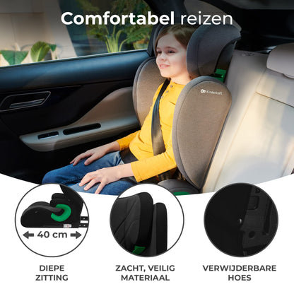 Kinderkraft JUNIOR FIX 2 i-Size turvatool 100–150 cm (15–36 kg) Isofix kinnitusega, must