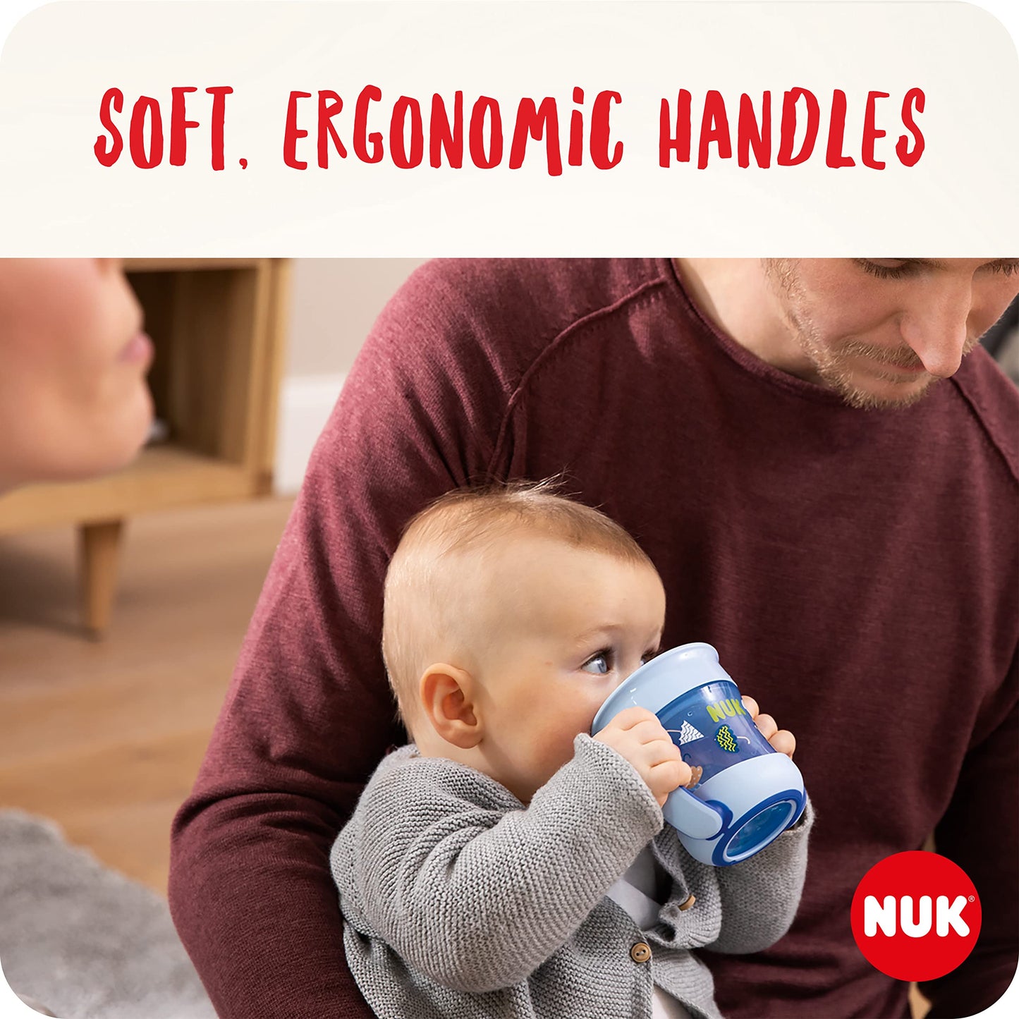 NUK Mini Magic Cup 360° joogitops, 160 ml, 6+ kuud, sinine lepatriinuga