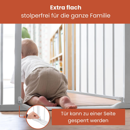 hauck turvavärav Clear Step Autoclose 2, White, 84-89 cm, 9 cm pikendus