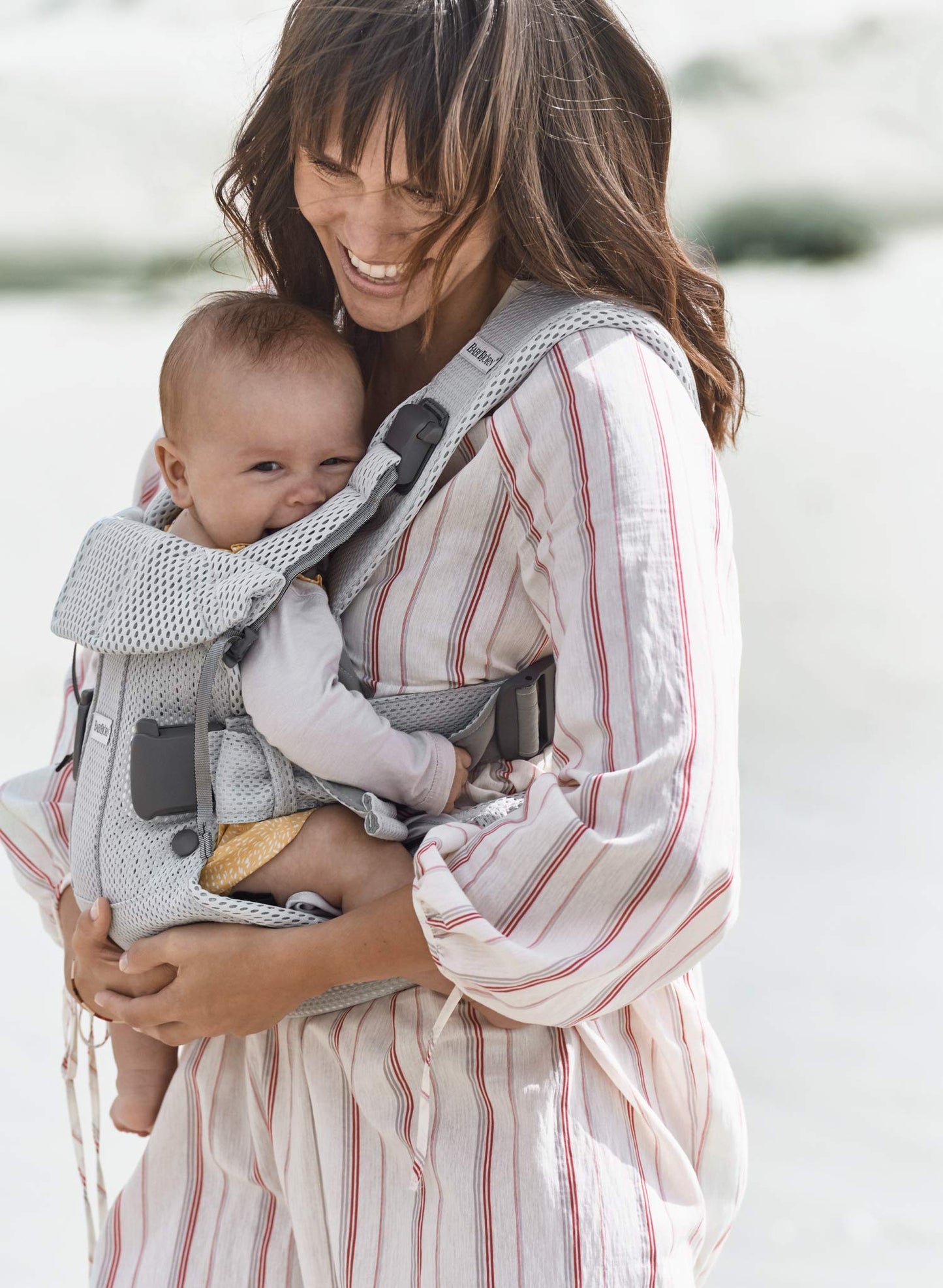 BabyBjörn Baby Carrier One Air kõhukott, 3D Mesh, hõbedane