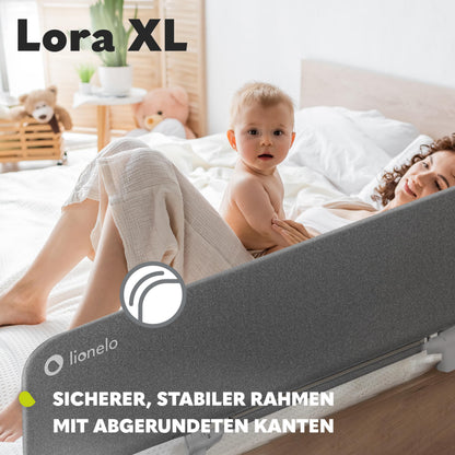 Lionelo Lora XL sängynlaita, harmaa, 45 x 150 cm