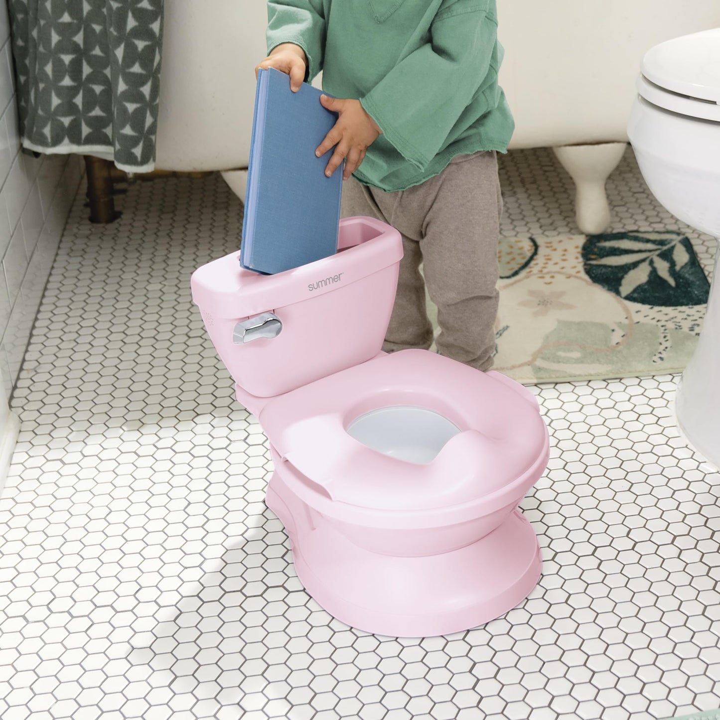 Ingenuity My Size pott, 2-ühes laste pott, loputusheliga, roosa, alates 18 kuud