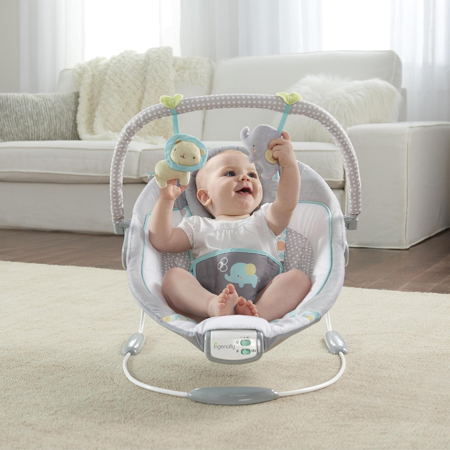 Ingenuity Morrison lamamistool beebile vibratsiooni ja mängukaarega