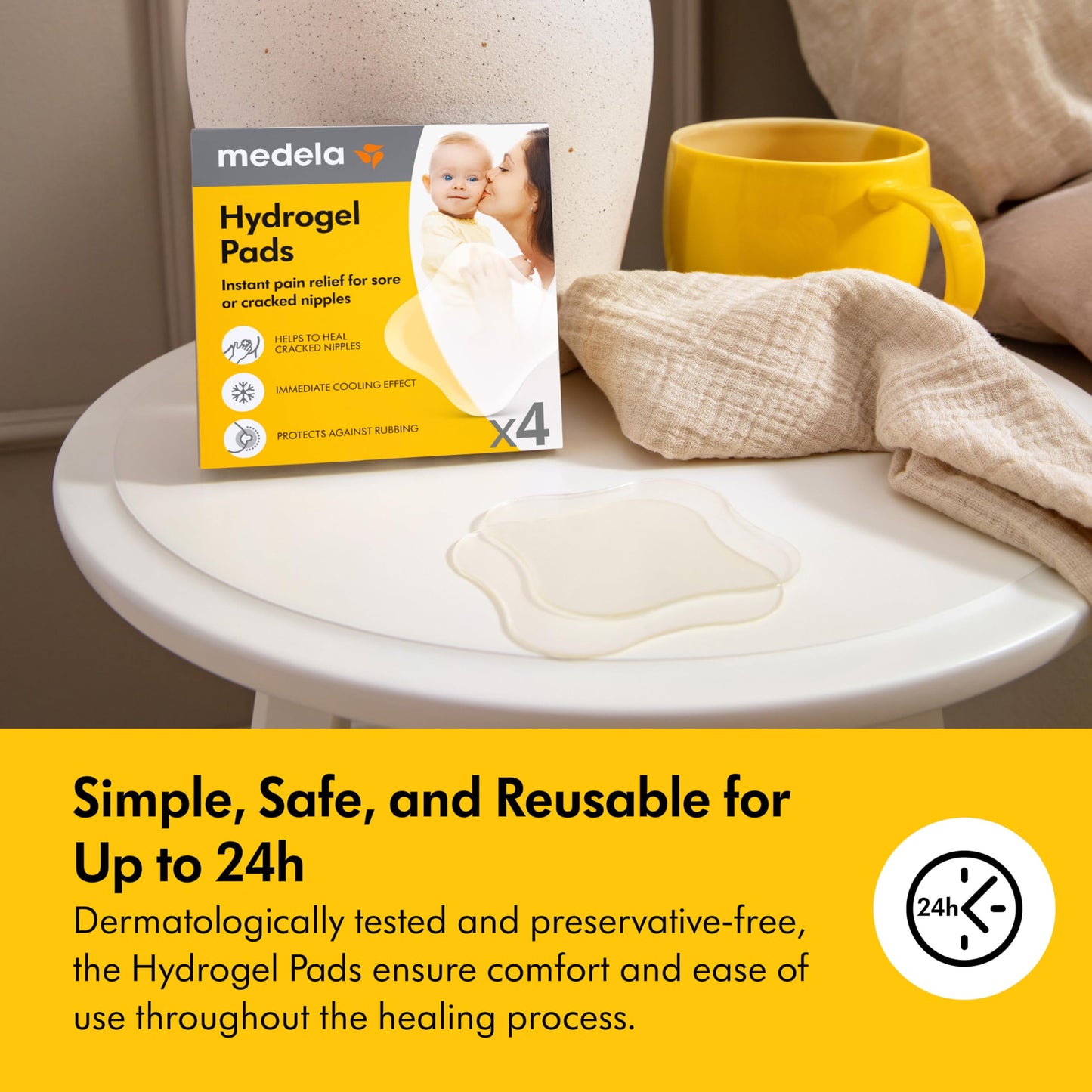 Medela hüdrogeelpadjad rinnanibudele, kohene leevendus, 4 tk