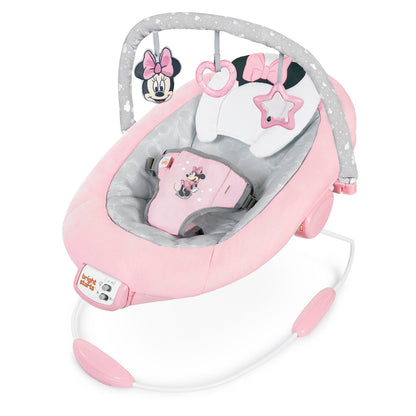 Bright Starts Minnie Mouse babykiik Rosy Skies, vibra, muusika, 3 mänguasja, 1 tk