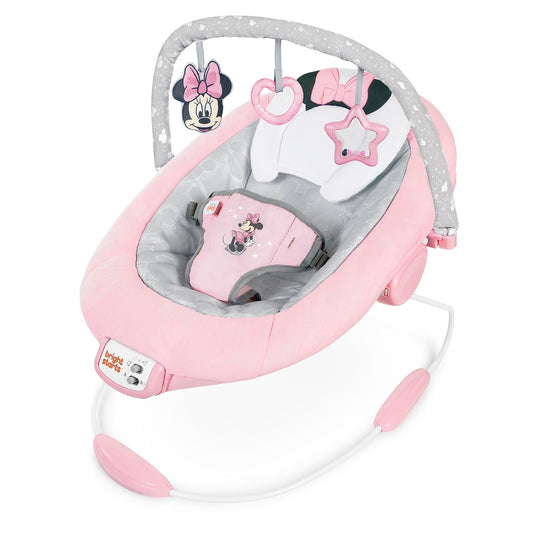 Bright Starts Minnie Mouse -vauvakeinu Rosy Skies, tärinä, musiikki, 3 lelua, 1 kpl