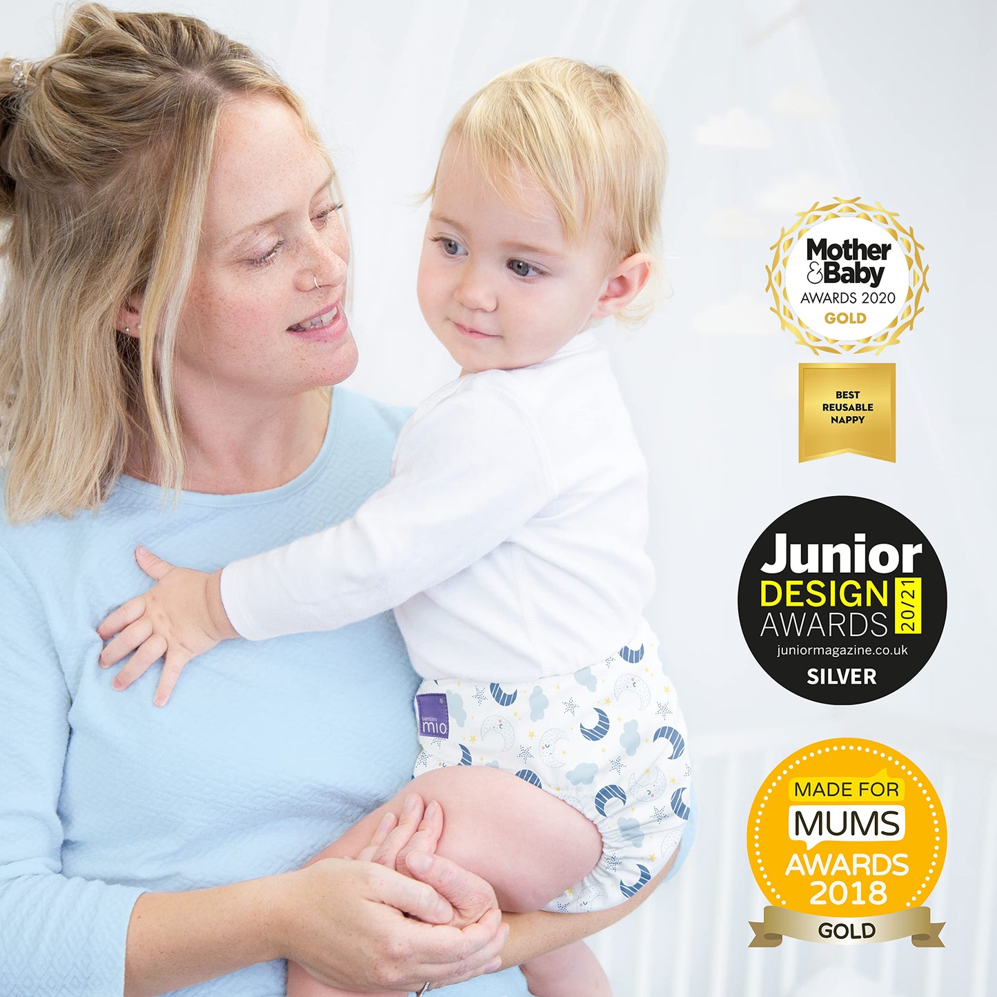 Bambino Mio miosolo Classic korduvkasutatav mähe, One Size, helesinine