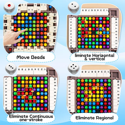 Yizemay 2-in-1 lauamäng “Shut The Box” ja vikerkaarehelmeste mäng