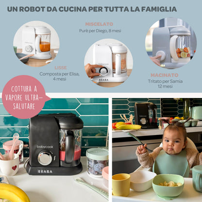 Béaba Babycook Solo 4-ühes blender-auruti – 1100 ml, must