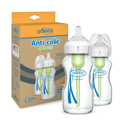 Dr. Brown’s Options+ koolikutevastased lutipudelid, 2 tk, 270 ml, klaas