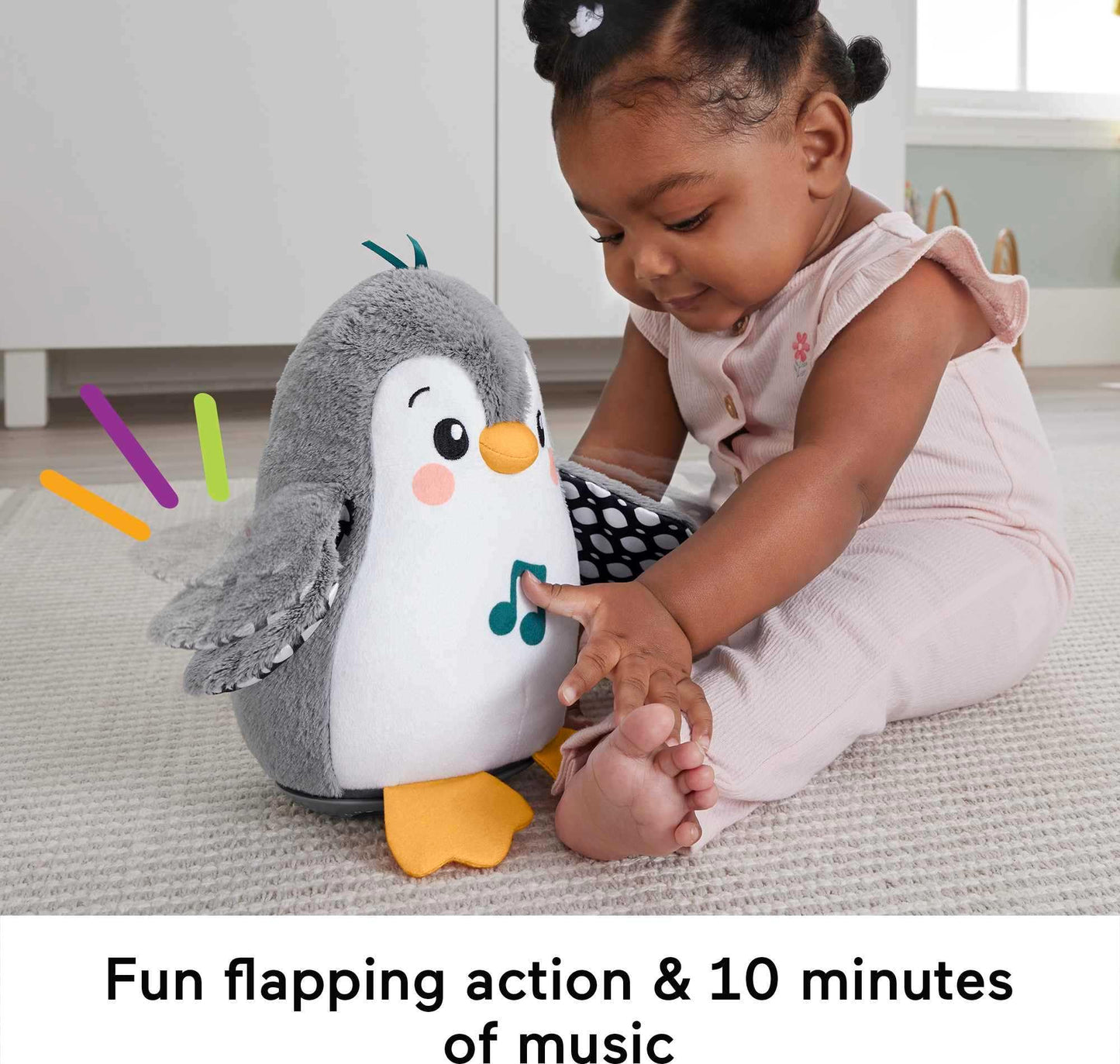 Fisher-Price Flap & Wobble Pingviin - muusikaline kõhuli mänguasi beebile