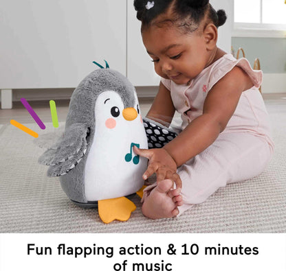 Fisher-Price Flap & Wobble Pingviin - muusikaline kõhuli mänguasi beebile