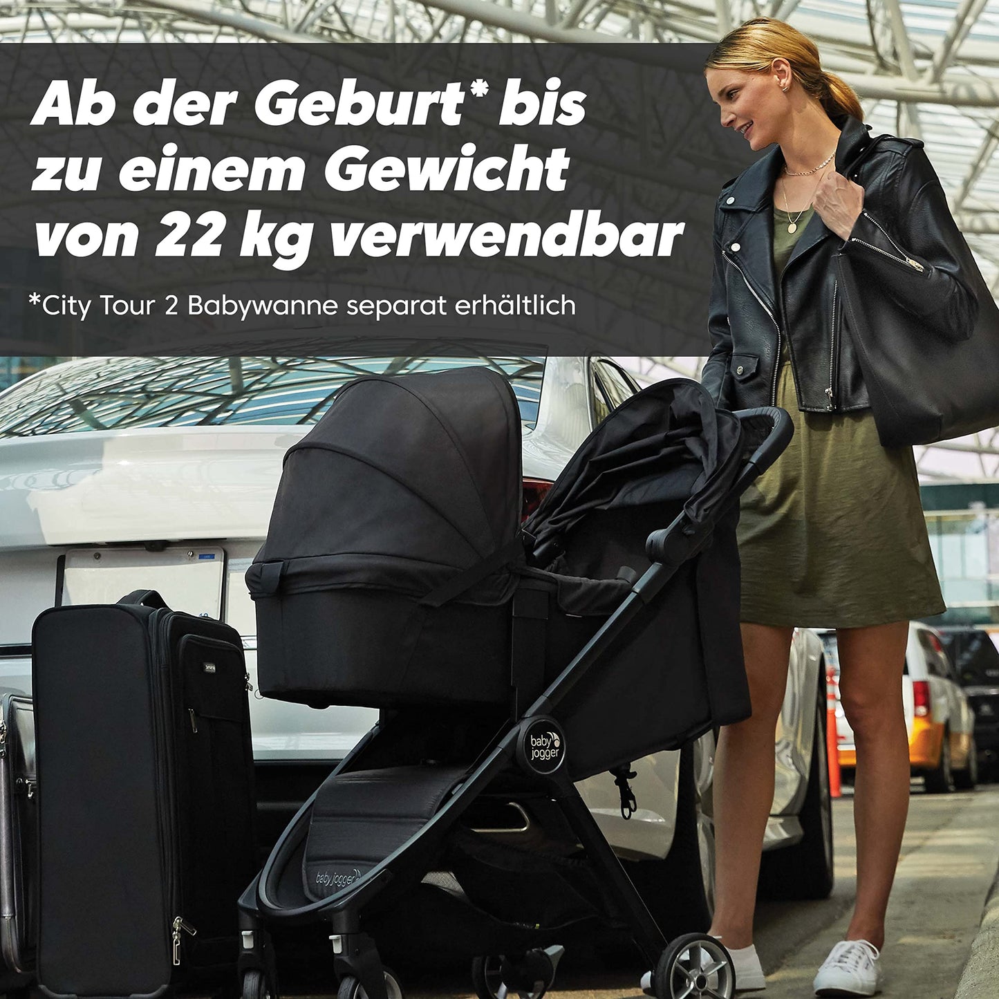 Baby Jogger City Tour 2 kergkäru, must, ühe käega kokkupandav