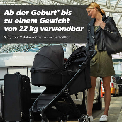 Baby Jogger City Tour 2 kergkäru, must, ühe käega kokkupandav
