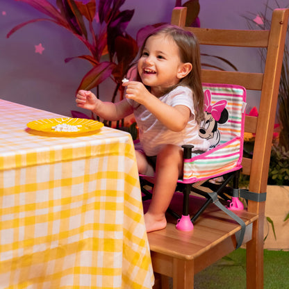 Bright Starts Disney Minnie Mouse Pop ’N Sit kaasaskantav söögitool, kasutamiseks sise- ja välitingimustes, 6 kuud – 3 aastat