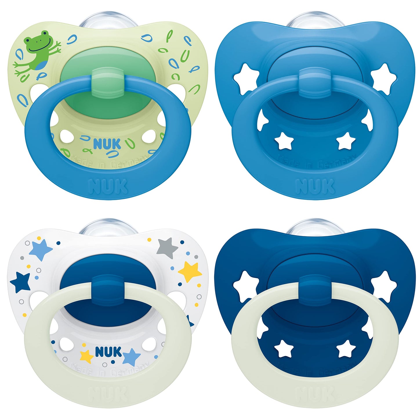 NUK Signature Day & Night lutt 6–18 kuud, helendav, 4 tk
