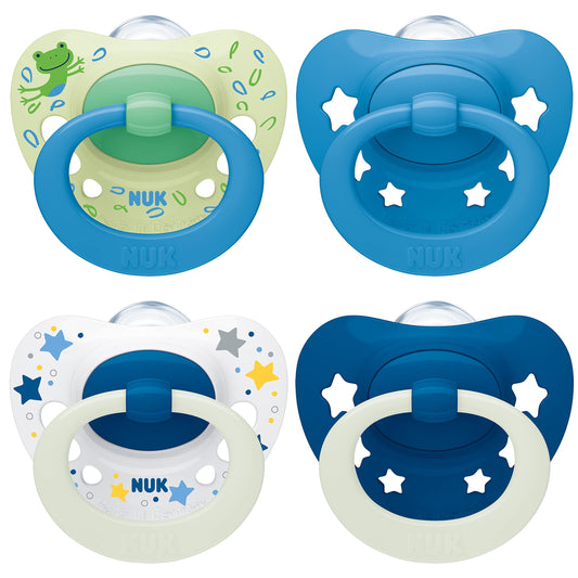 NUK Signature Day & Night lutt 6–18 kuud, helendav, 4 tk