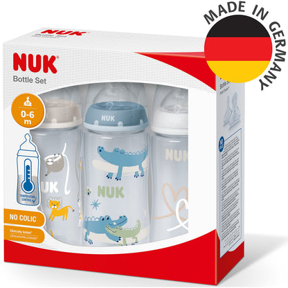 NUK First Choice+ lutipudelite komplekt 0-6k, 300 ml (3 tk), Safari