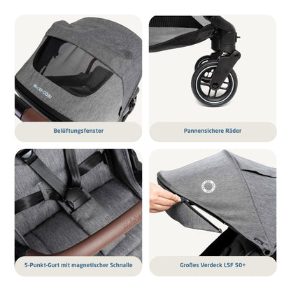 Maxi-Cosi Eva3 jalutuskäru, Select Grey, 0–4 a, kuni 22 kg