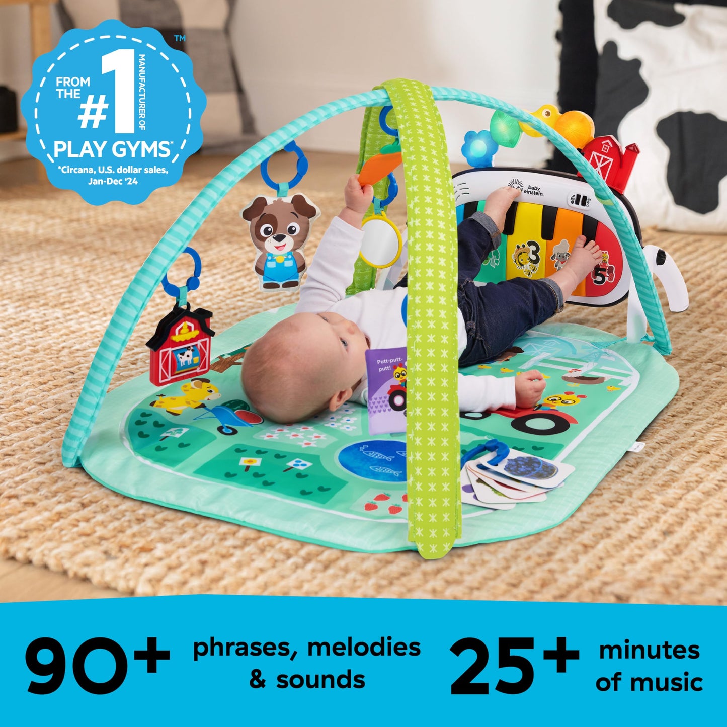 Baby Einstein Kickin Tunes Farm Explorers 4-ühes mängumatt klaveriga, roheline