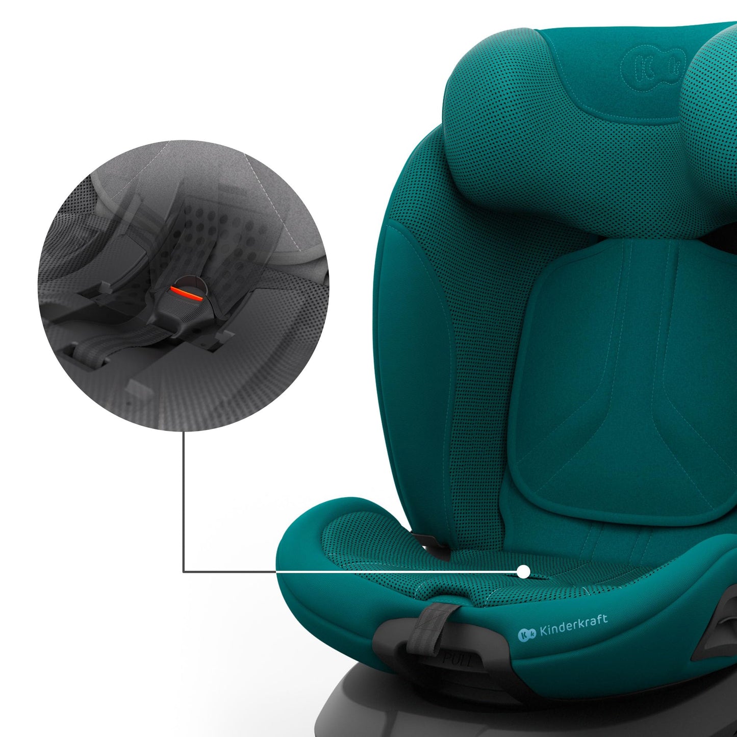 Kinderkraft I-Grow 2 PRO turvatool 40–150 cm, 360° pöörlev, Isofix, roheline