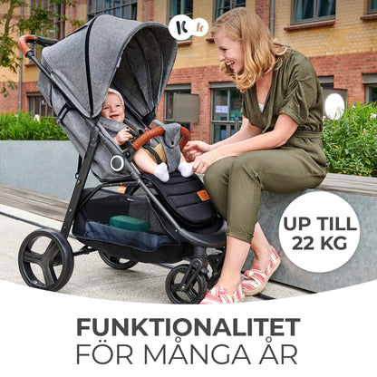 Kinderkraft Grande Plus jalutuskäru sünnist kuni 22 kg, must