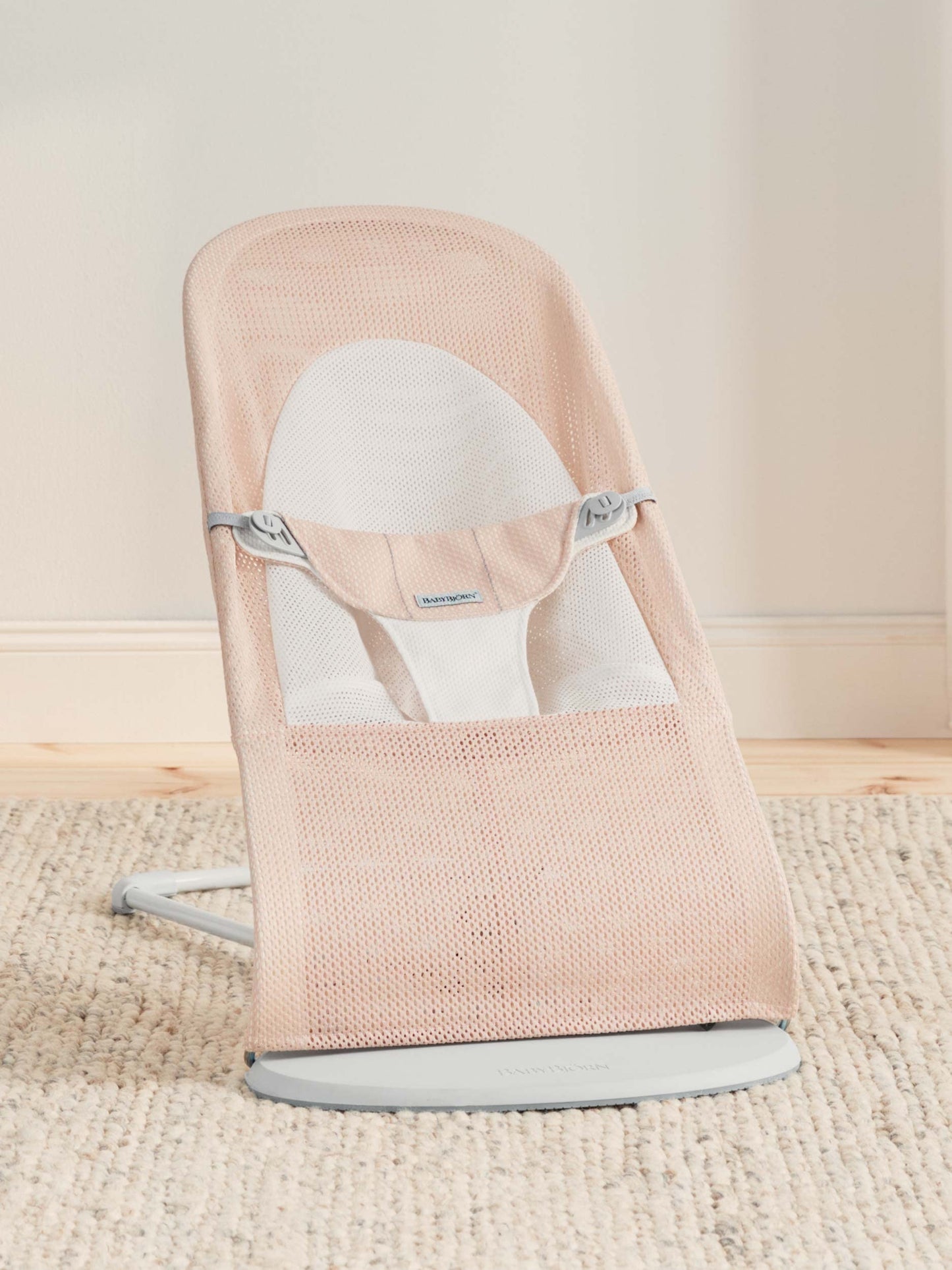 BabyBjörn Balance Soft beebi lamamistool/bouncer, võrk, pärlroosa/valge