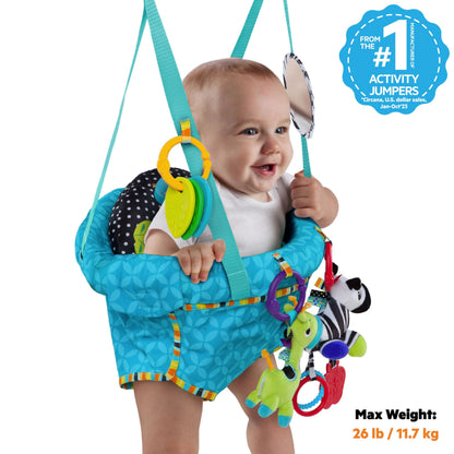 Bright Starts Bounce 'n Spring Deluxe hüppekiik uksele, mänguasjadega