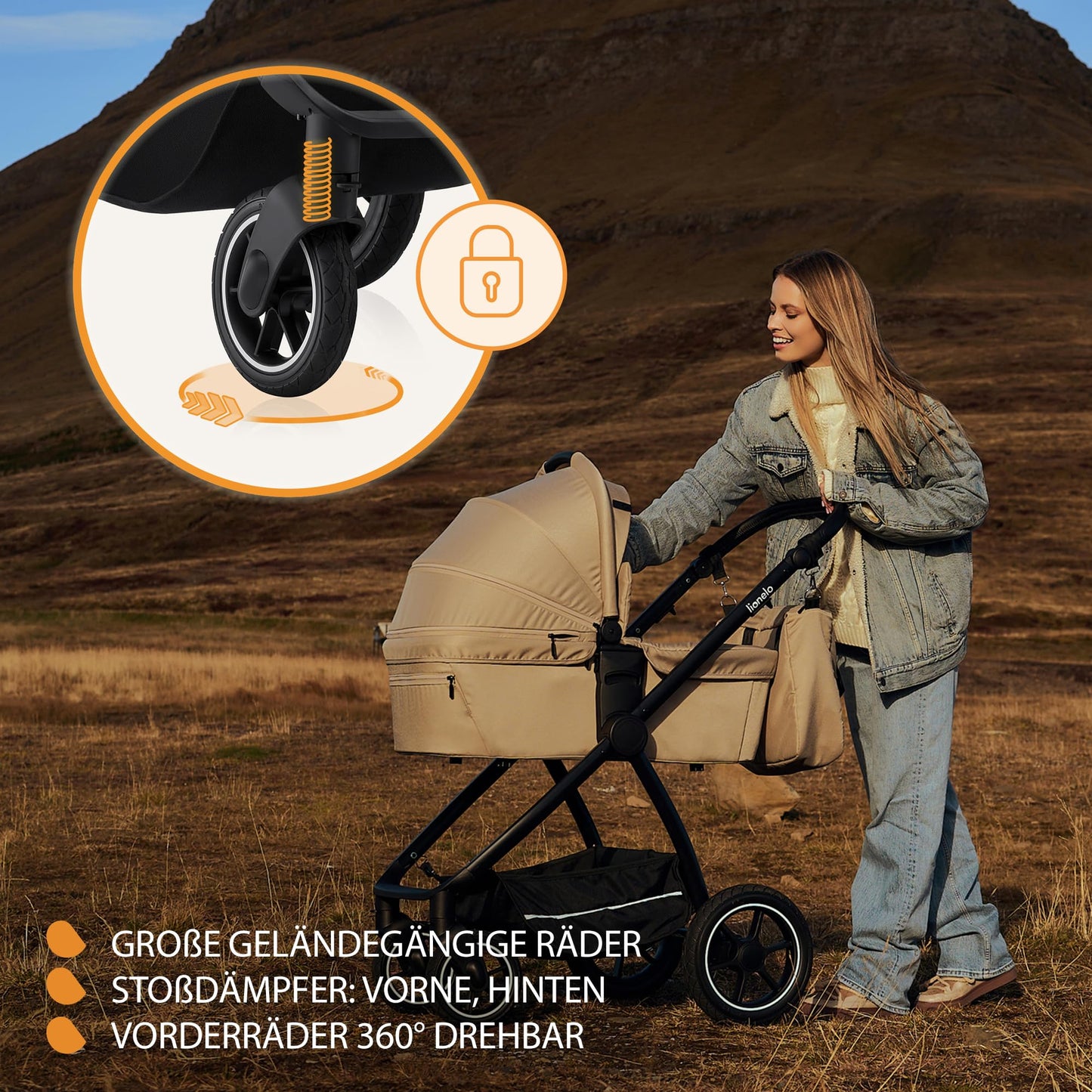 Lionelo MERIL 2-in-1 vanker LO-MERIL 2IN1, beež