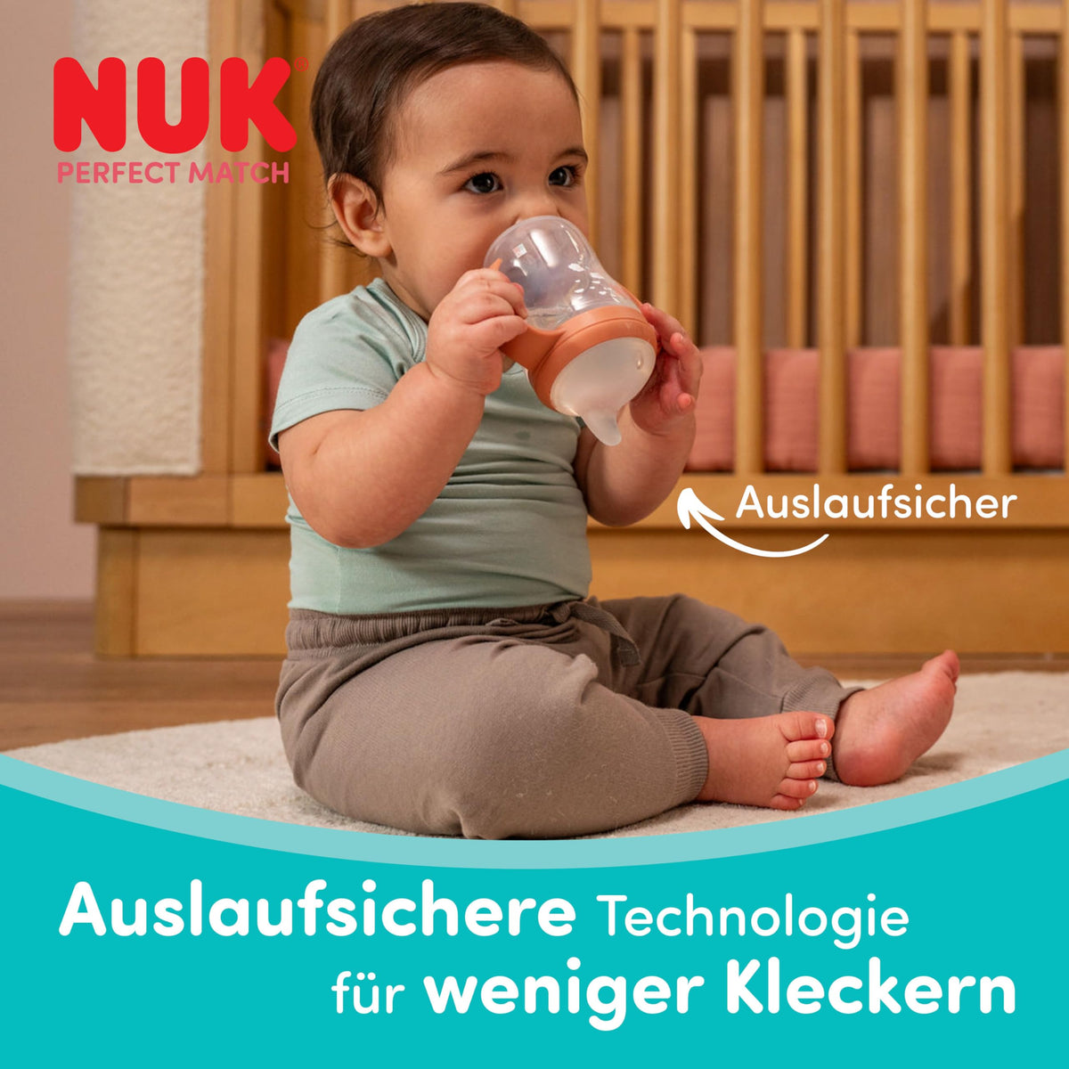 NUK Perfect Match harjoittelumuki Mikki Hiiri, 6+ kk, 150 ml, beige (Greige)