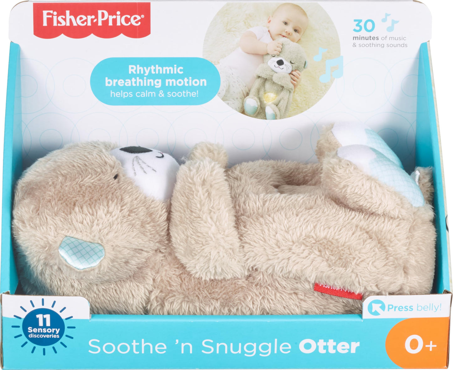 Fisher-Price kaisukas ja helimasin Soothe 'n Snuggle Otter, valguse ja hingamisliigutustega, saarmas