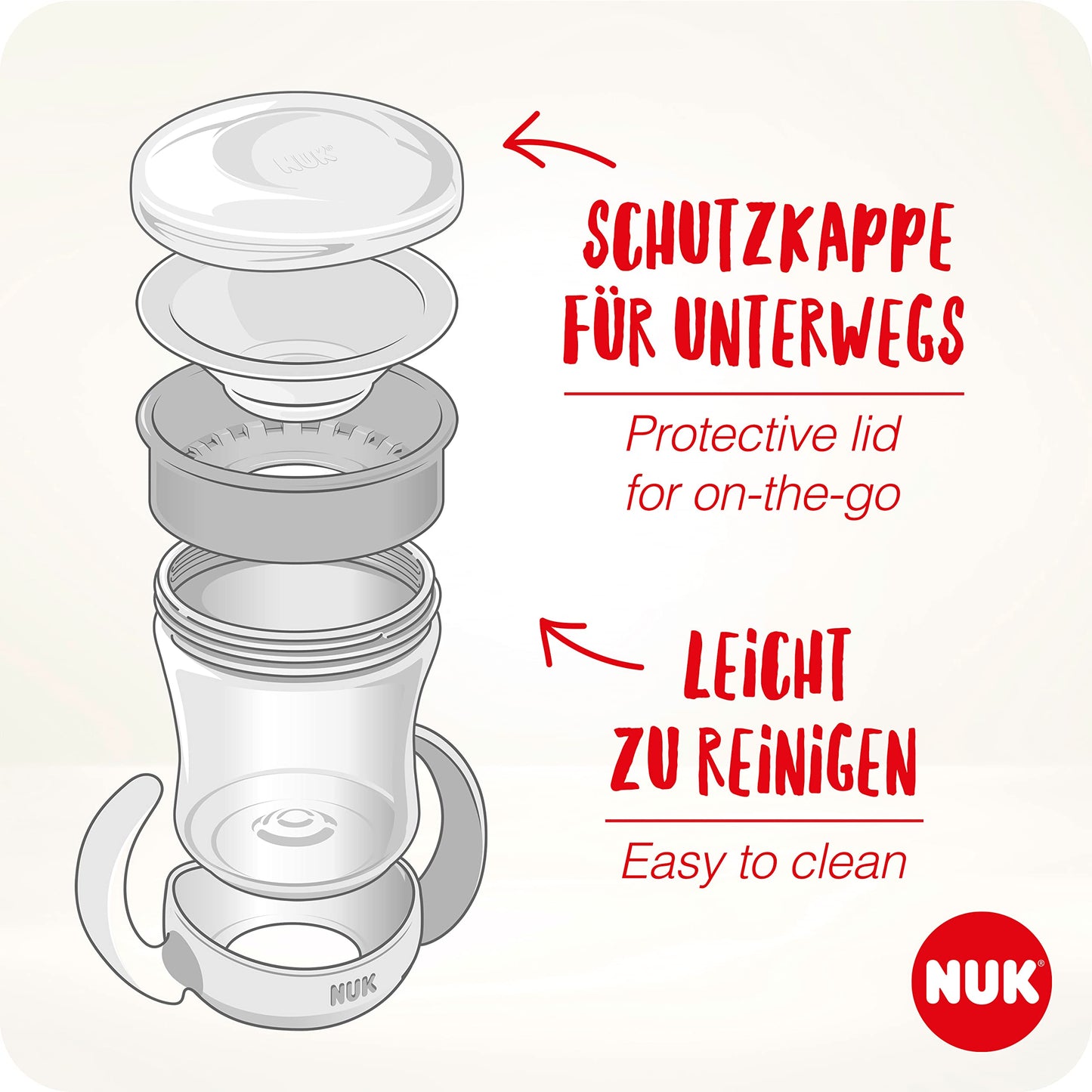 NUK Mini Magic Cup õppimistops 360° joogiserv, 160 ml, 2 tk, türkiis, alates 6 kuust