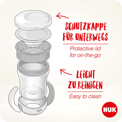 NUK Mini Magic Cup õppimistops 360° joogiserv, 160 ml, 2 tk, türkiis, alates 6 kuust
