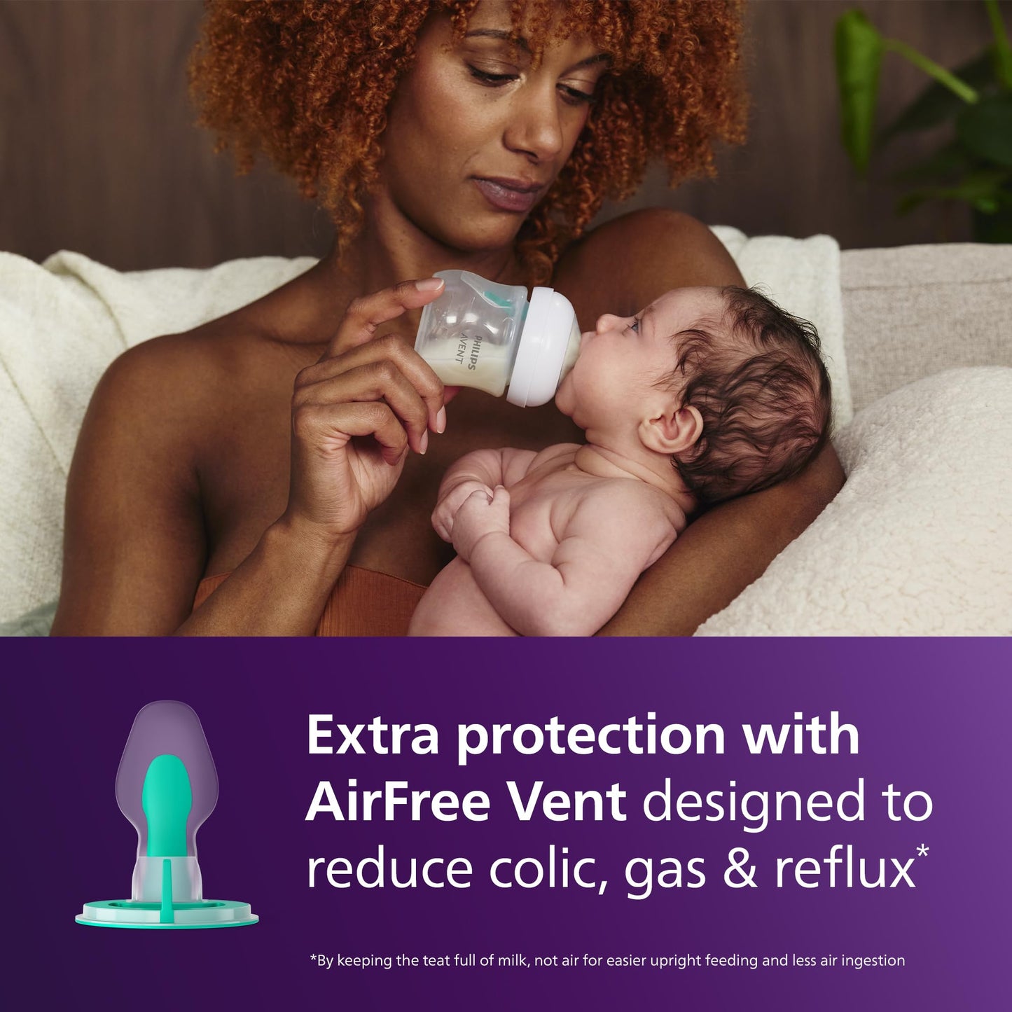 Philips Avent Natural Response beebipudelid AirFree-ventiiliga, 2 × 125 ml, vastsündinutele