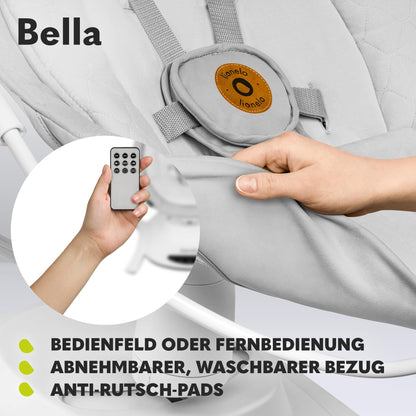 Lionelo Bella elektriline beebikiik 360° pöörleva istmega, helehall