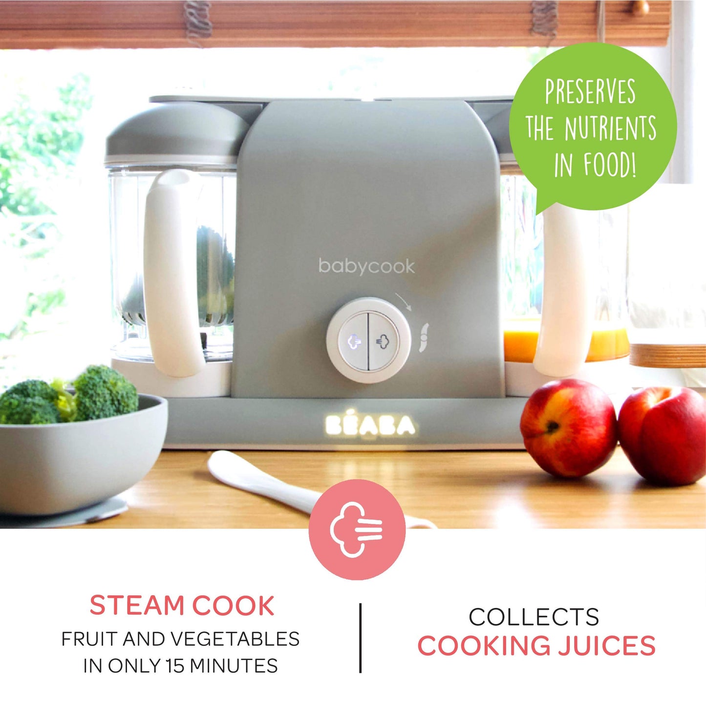Béaba Babycook Duo 4-ühes beebitoidu blender-auruti, must