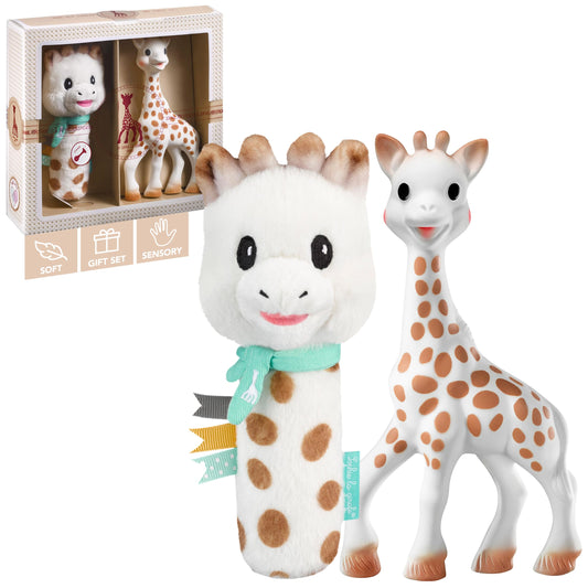 Sophie la girafe Sophiesticated kinkekomplekt: närimislelu ja pehme kõrin