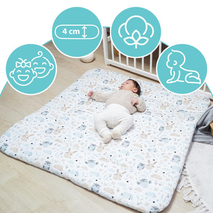 Totsy Baby kokkupandav mängumatt 100 × 100 cm – Owls (sinine / roosa)