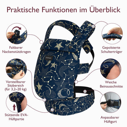 Momcozy beebikandekott Stern, 100% puuvill, alates sünnist, 3,2-20 kg